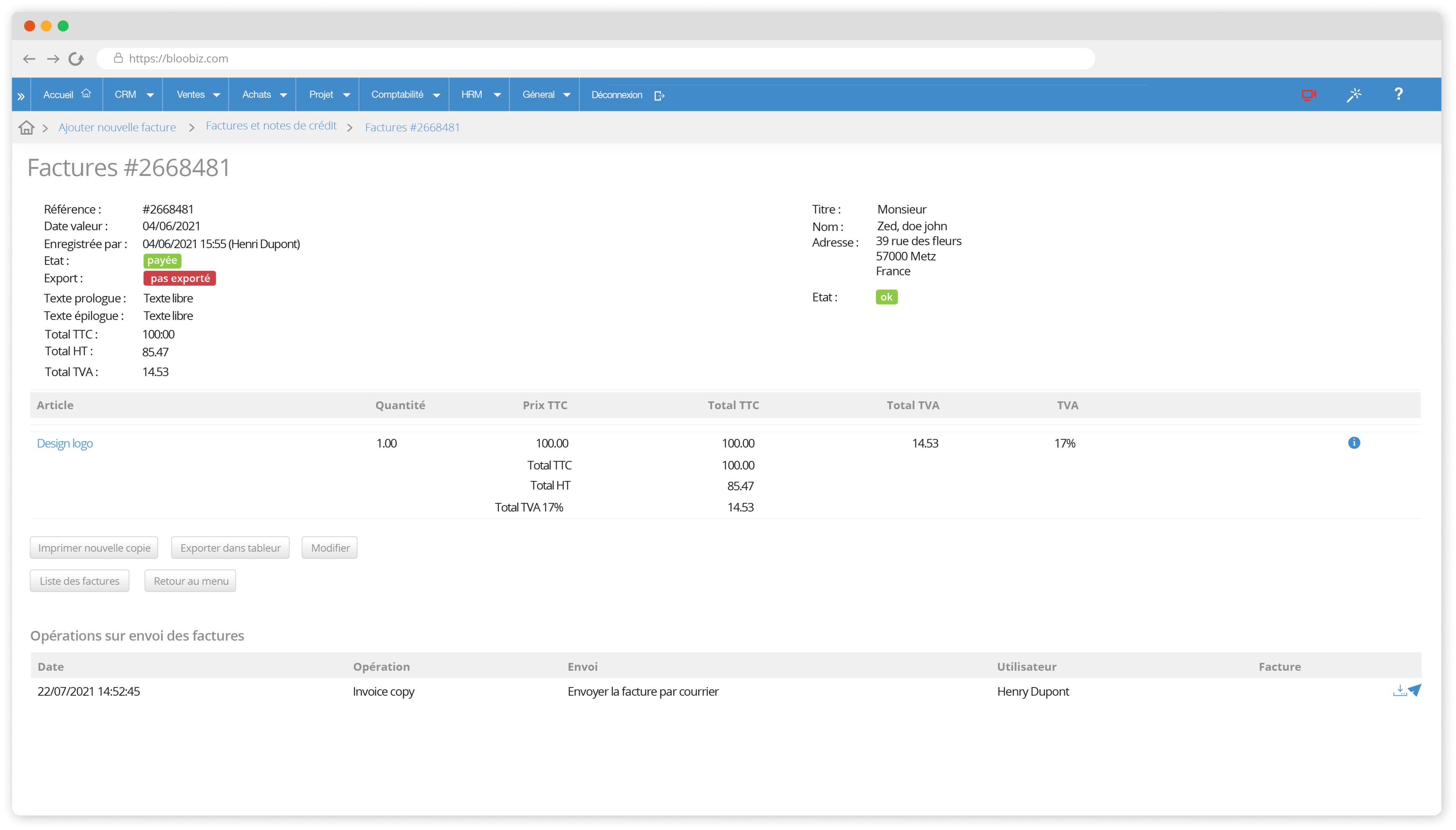 Rechnung 1 Screenshot